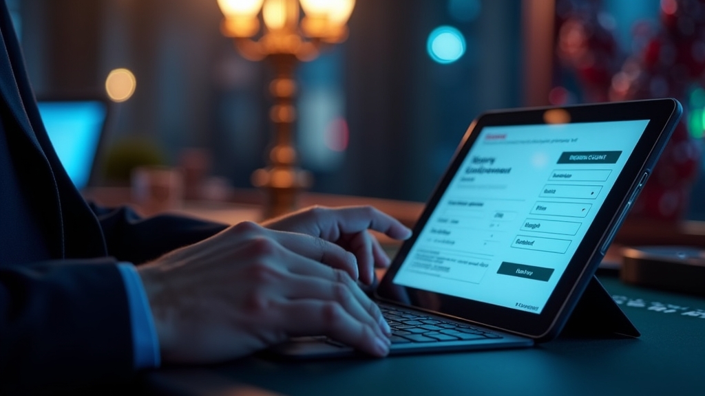 Nuovo utente che completa la registrazione Royal Joker su tablet