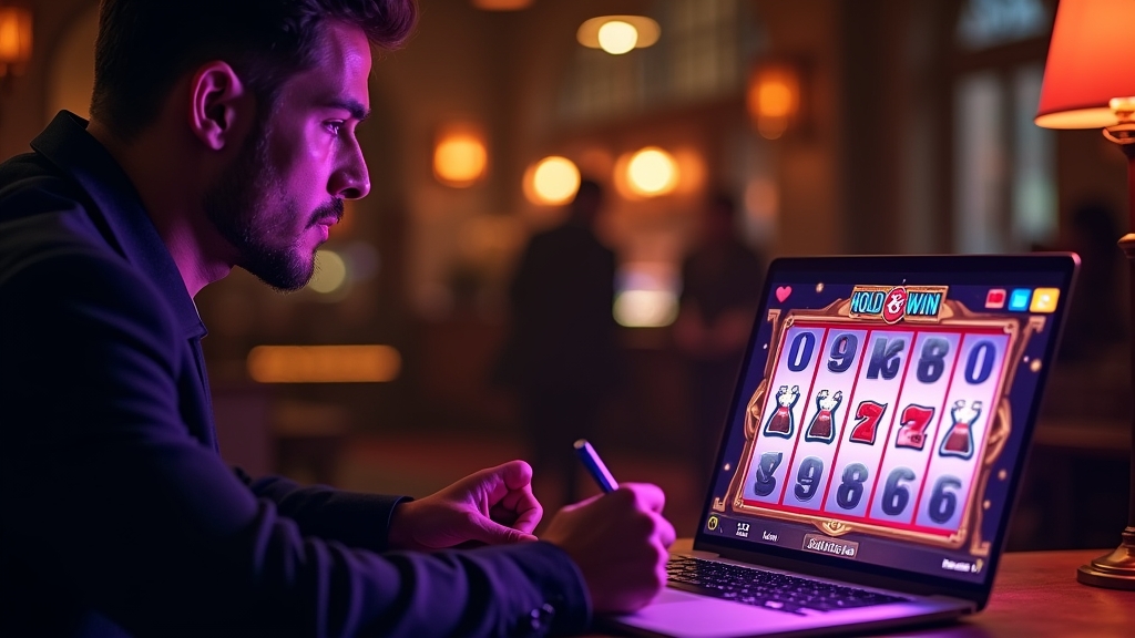 Giocatore che prende appunti mentre testa la demo Royal Joker hold and win
